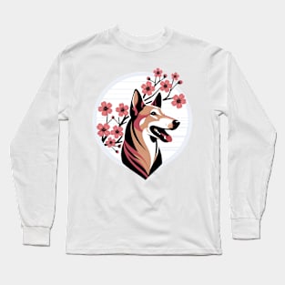 Azawakh Enjoys Spring's Cherry Blossoms Serenity Long Sleeve T-Shirt